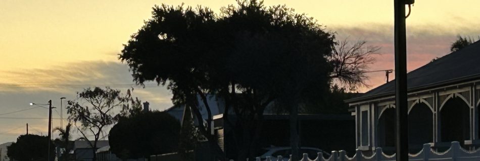 A shrub resembling a monster symbolizing self-doubt.